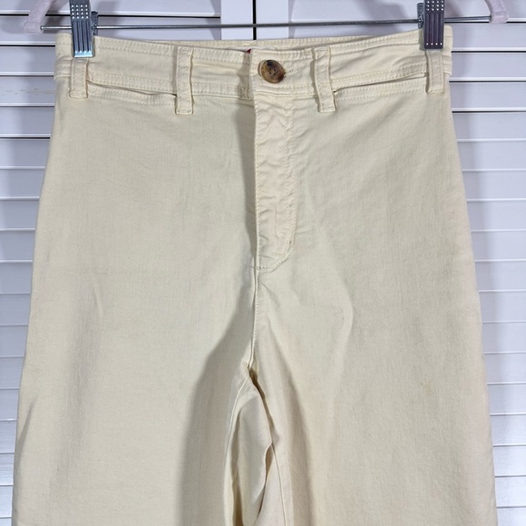Marine Layer Bridget Full Length Raw Edge Pant in Cream Size 4 - Picture 4 of 10